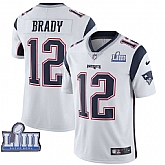 Nike Patriots 12 Tom Brady White 2019 Super Bowl LIII Vapor Untouchable Limited Jersey,baseball caps,new era cap wholesale,wholesale hats